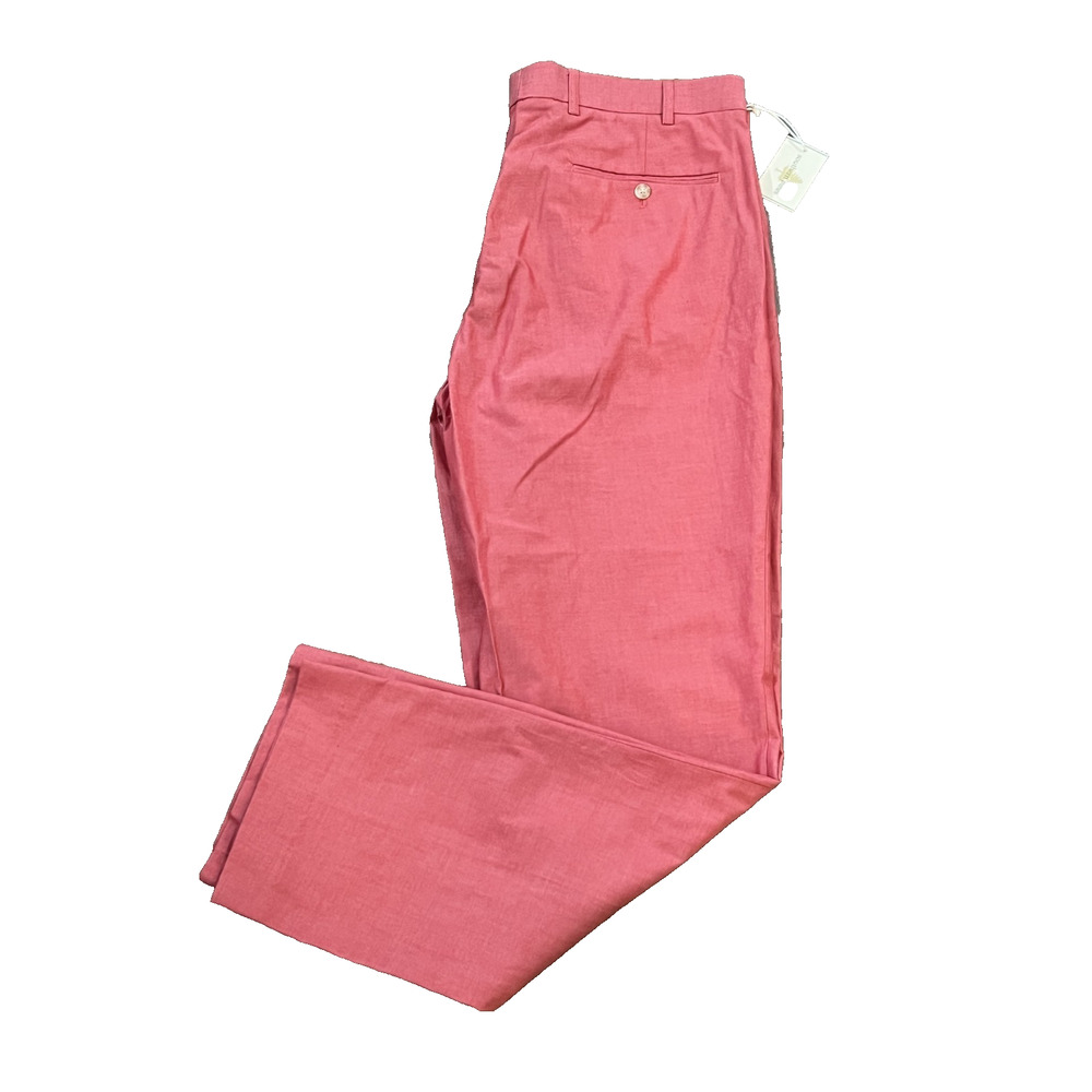 Southern Pines Mens 36x32 Red Pants Flat Front Oxford Business Casual Work NWT